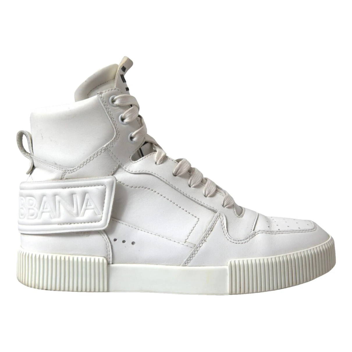 Pre-owned Dolce & Gabbana Leather High Trainers In White