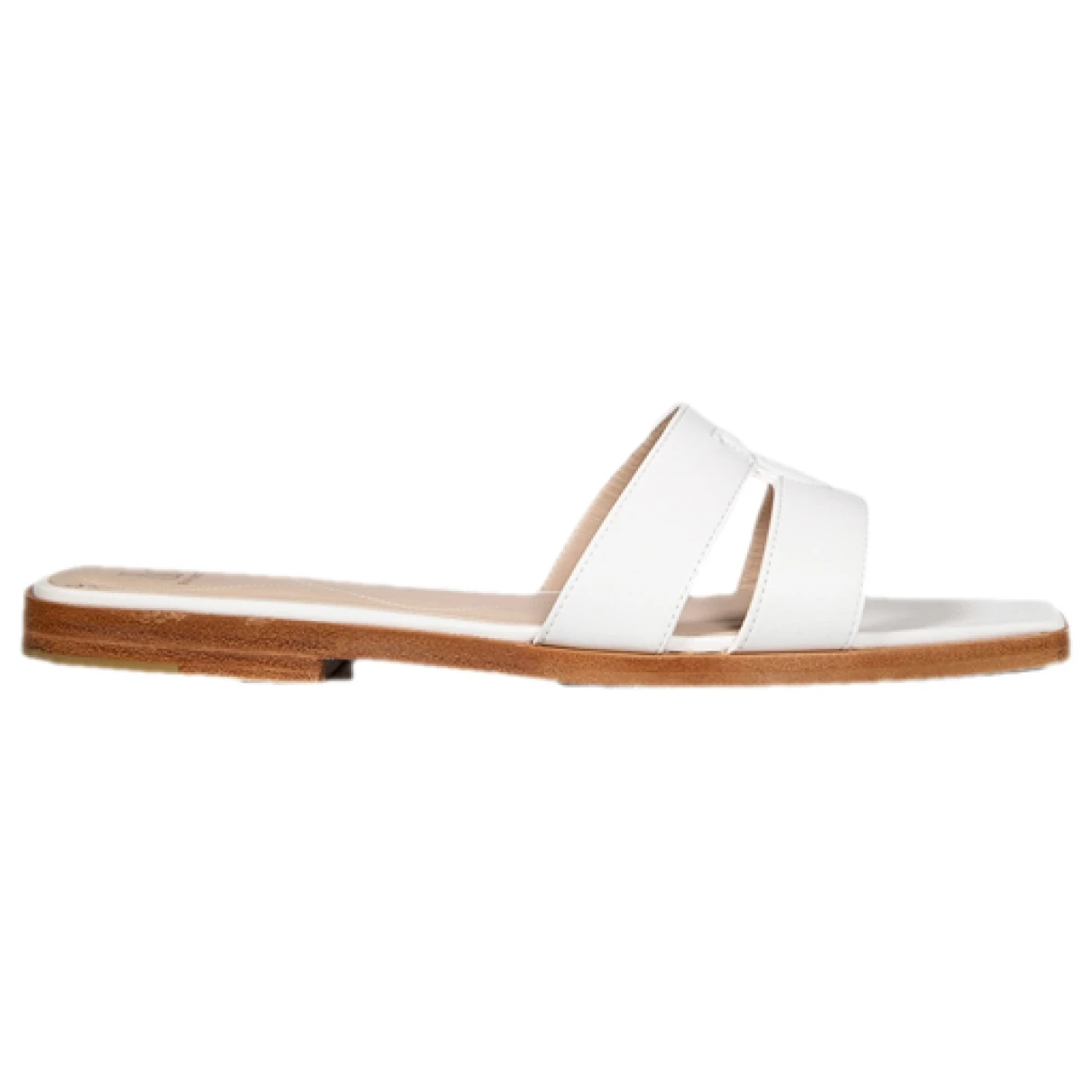 Pre-owned Ralph & Russo Leather Sandal In White