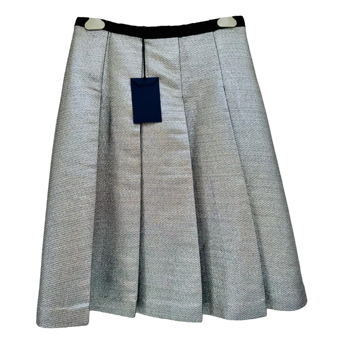 Pre-owned Jourden Wool Mid-length Skirt In Metallic