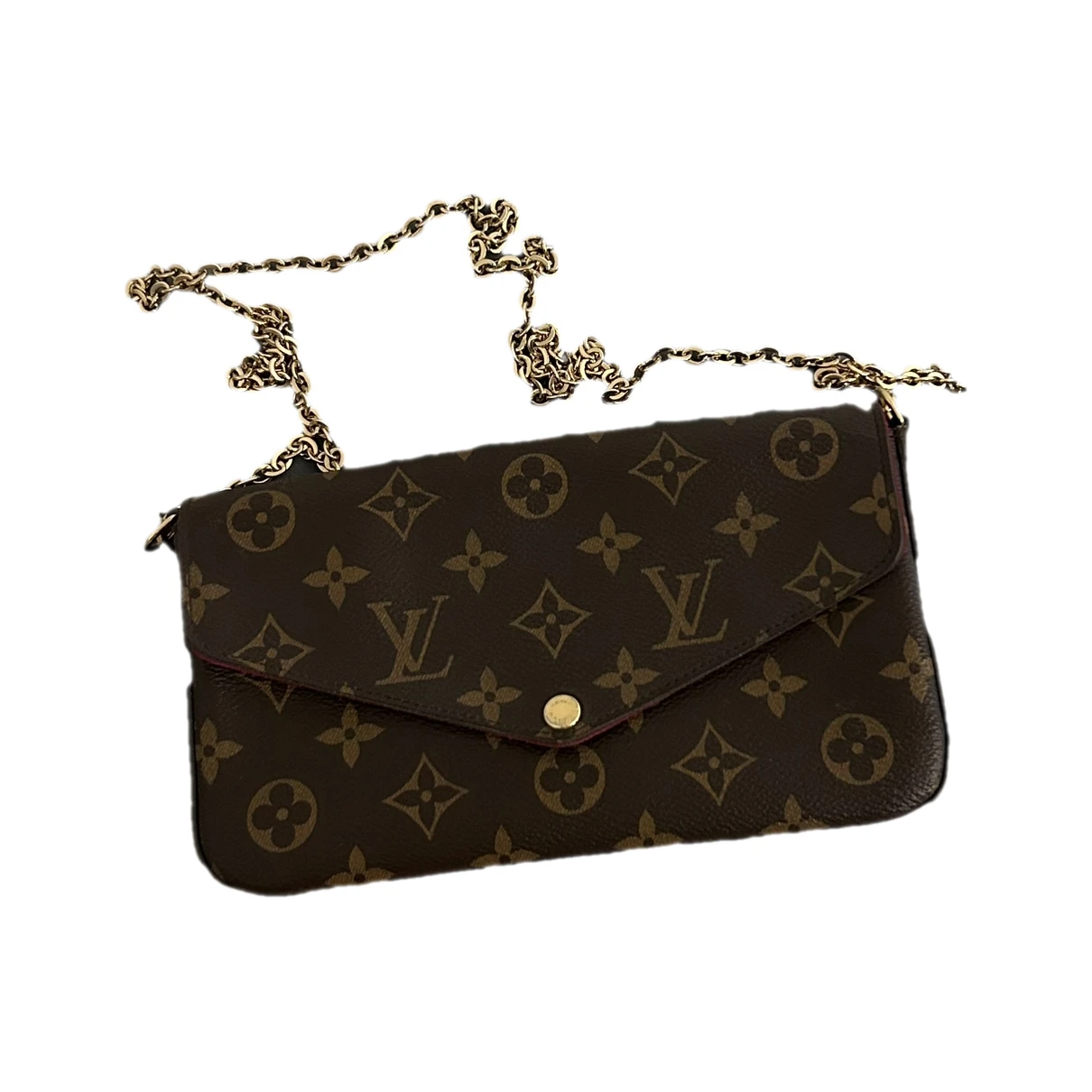 Pre-owned Louis Vuitton Félicie Cloth Crossbody Bag In Brown