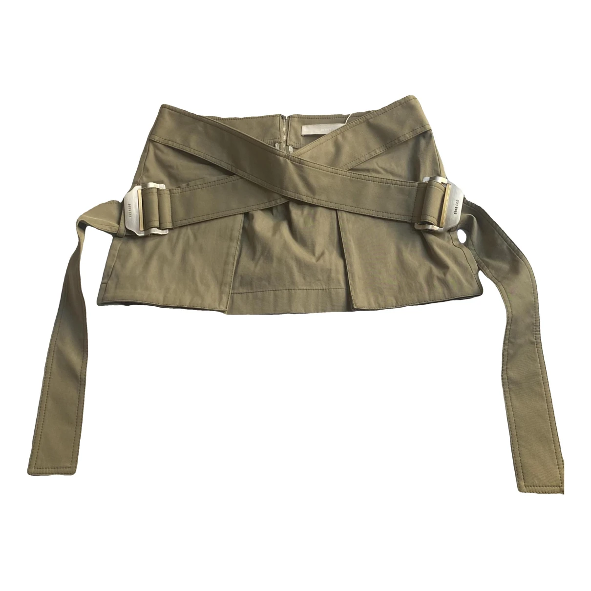 Pre-owned Dion Lee Mini Skirt In Khaki