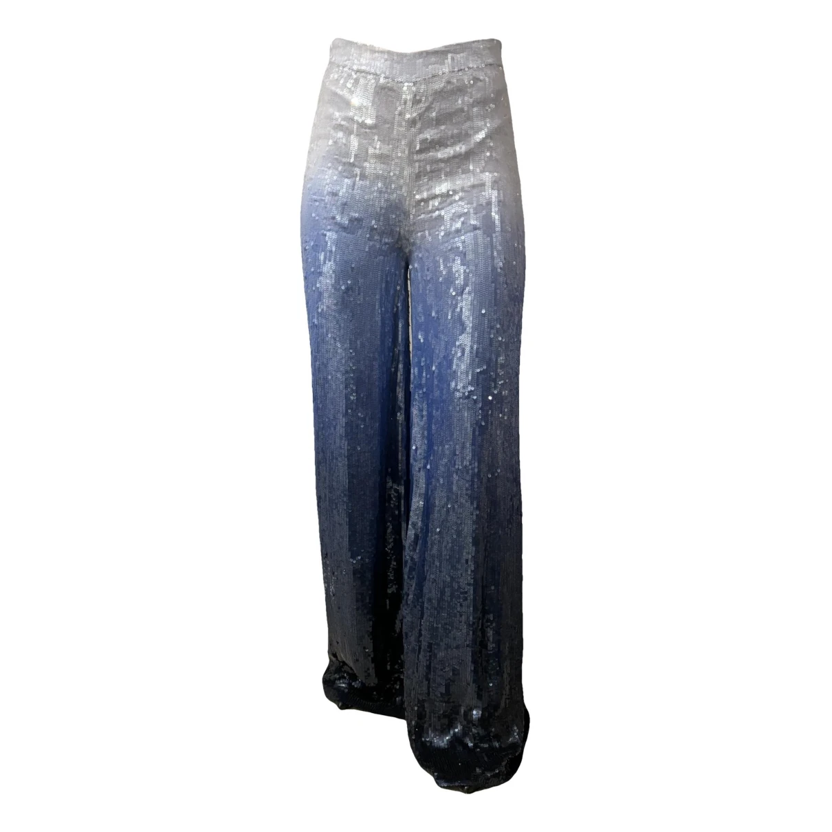 Pre-owned Michael Kors Silk Large Pants In Blue