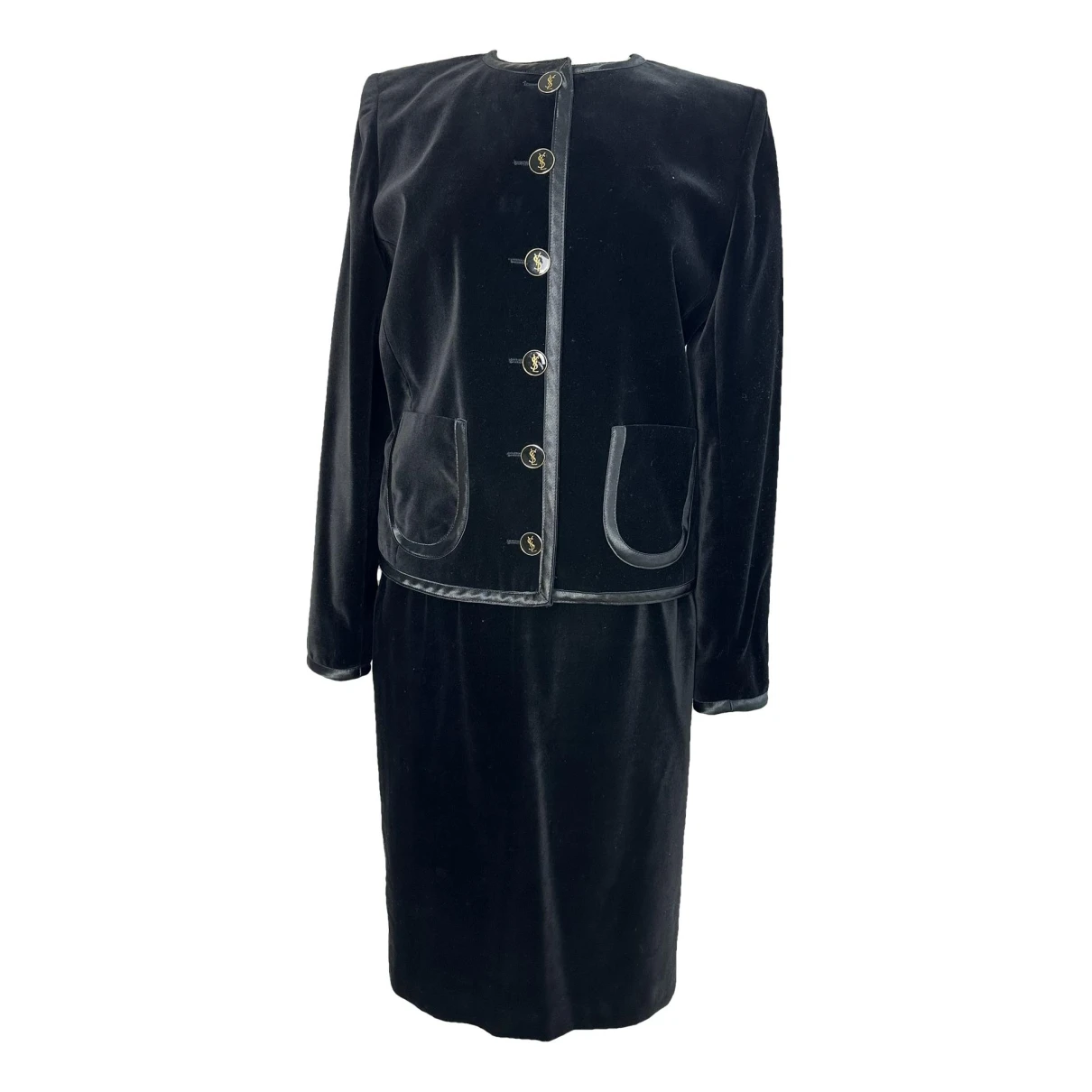 Pre-owned Saint Laurent Velvet Suit Jacket In Black