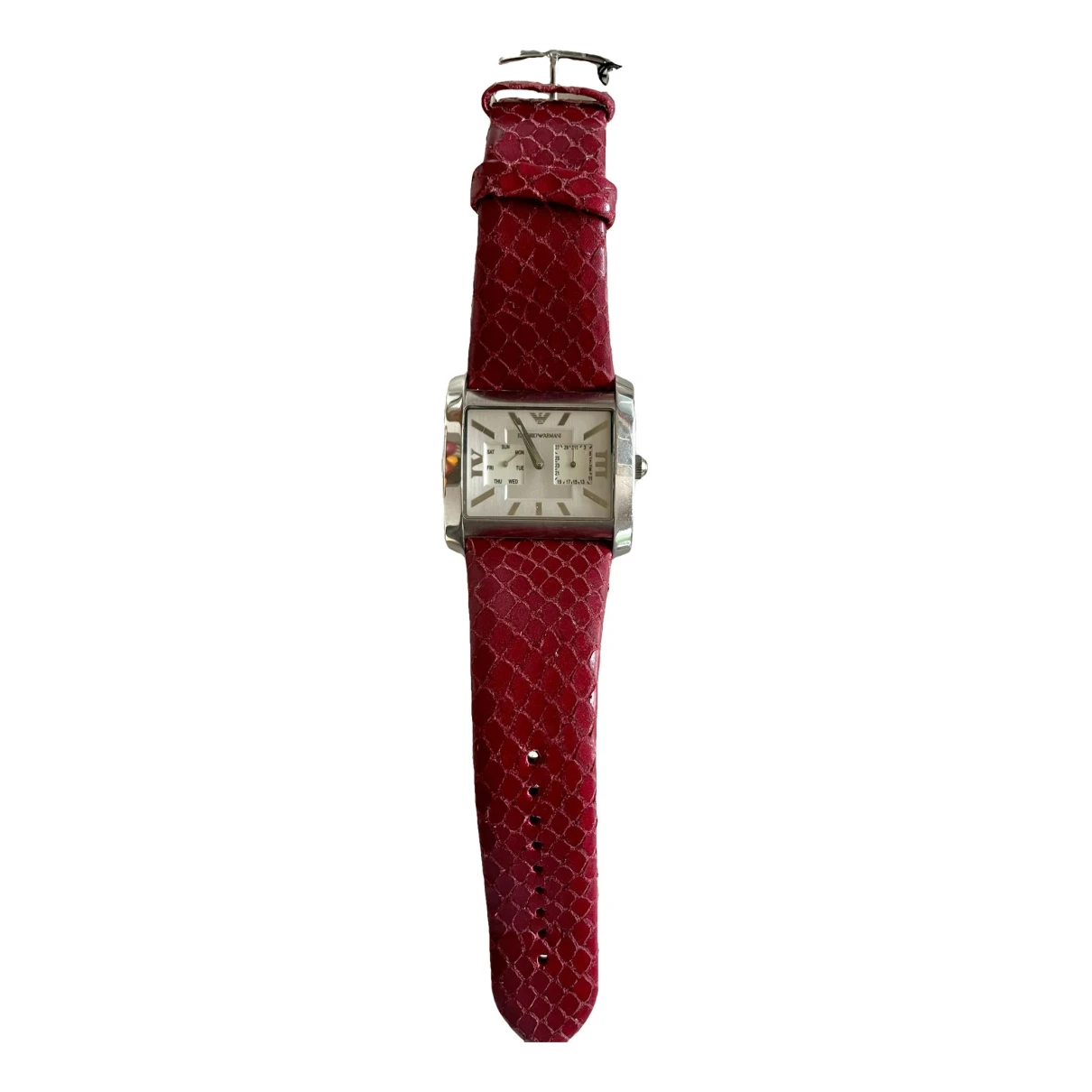 Pre-owned Emporio Armani Watch In Red