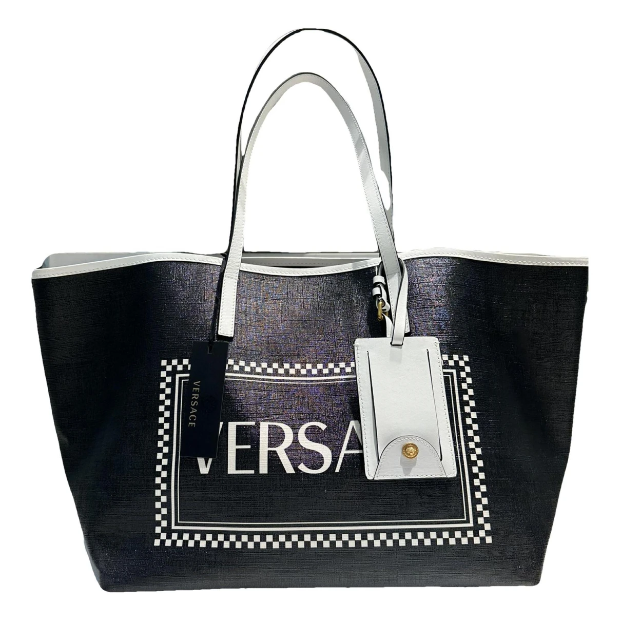 Pre-owned Versace Cloth Tote In Black