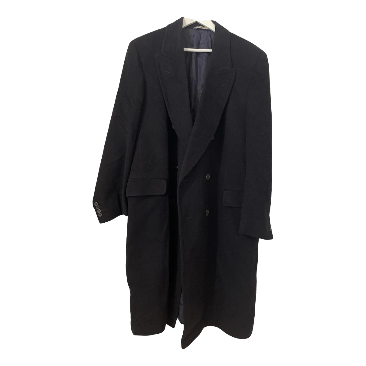 Pre-owned Lanvin Cashmere Coat In Navy