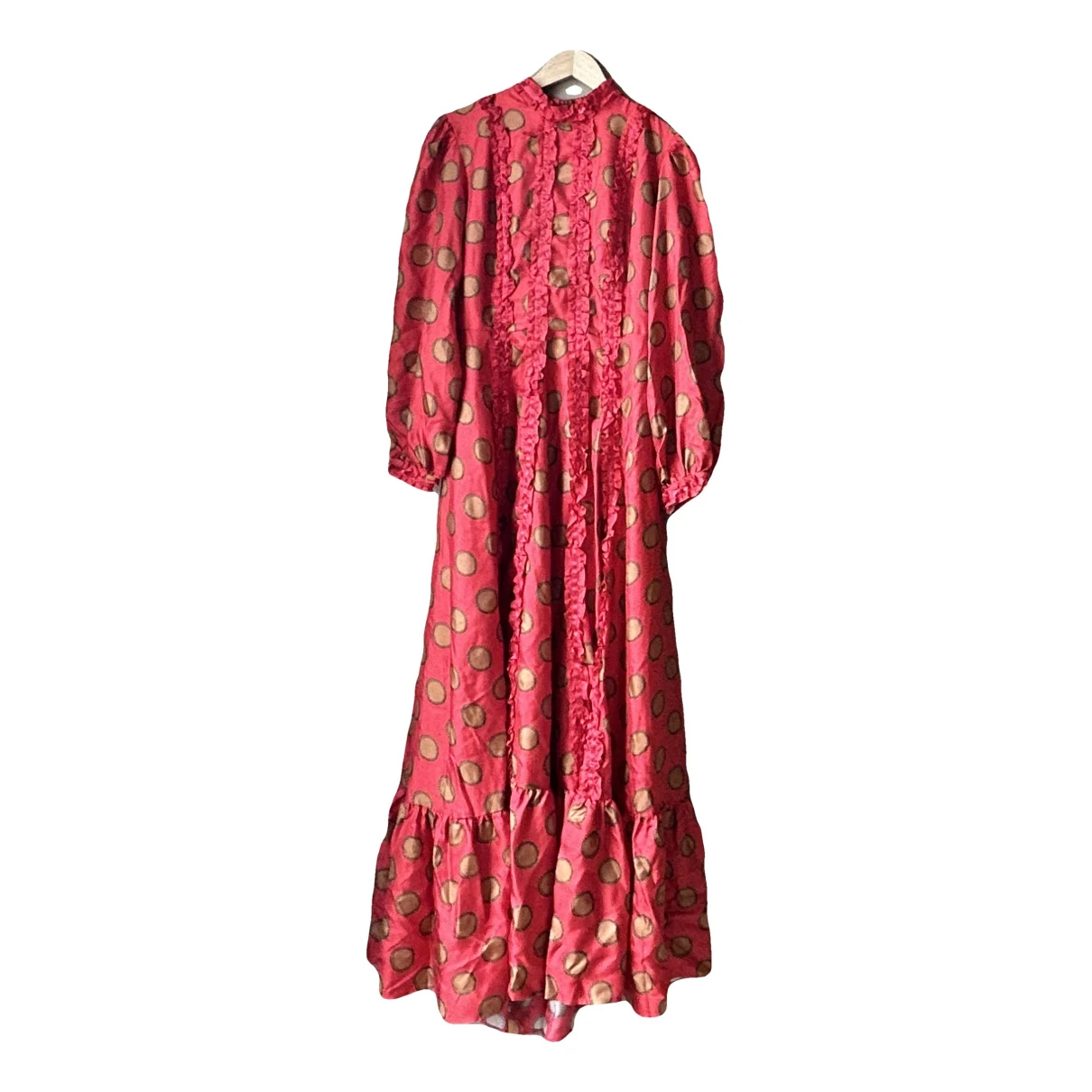 Pre-owned Lisou Silk Maxi Dress In Red