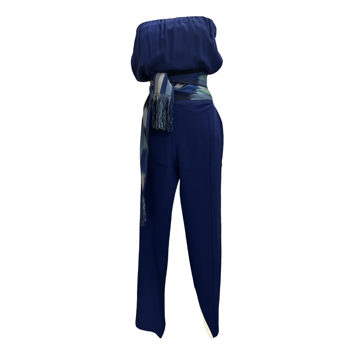Pre-owned Erika Cavallini Silk Jumpsuit In Blue
