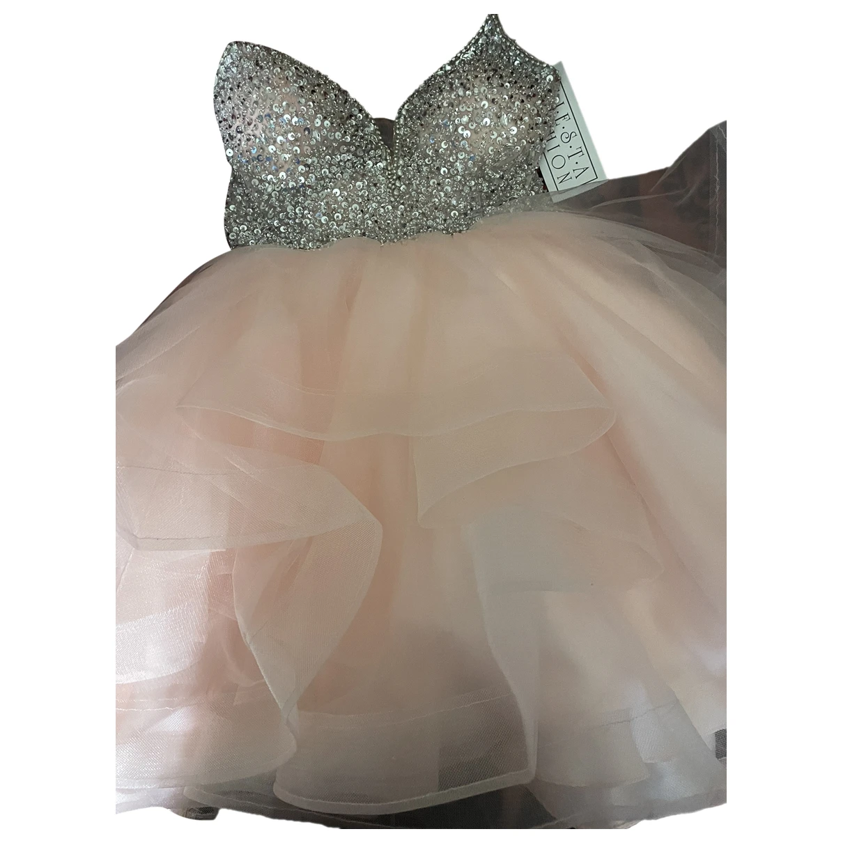 Pre-owned A Better Feeling Kids' Glitter Maxi Dress In Pink
