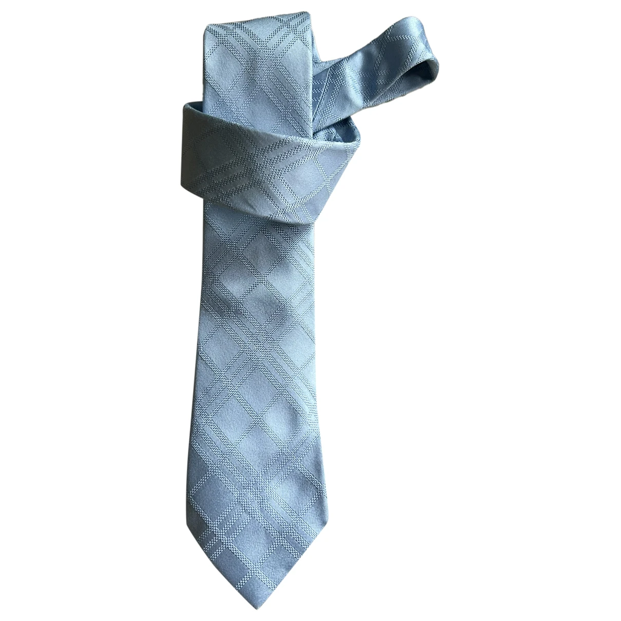 Pre-owned Burberry Silk Tie In Turquoise