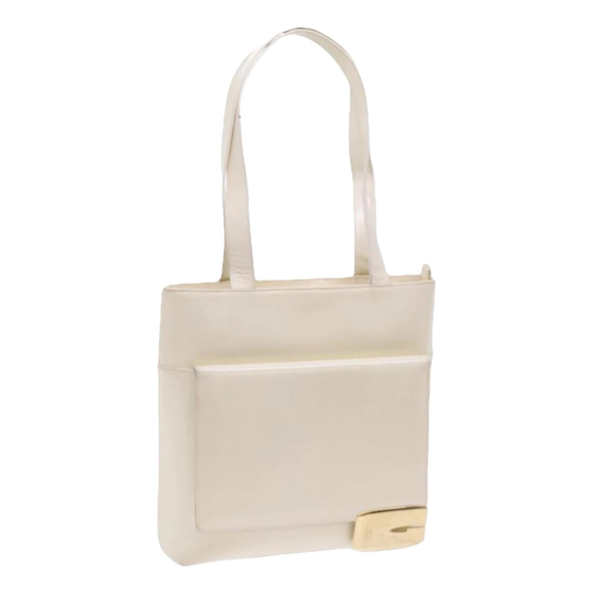 Pre-owned Gucci Patent Leather Tote In White