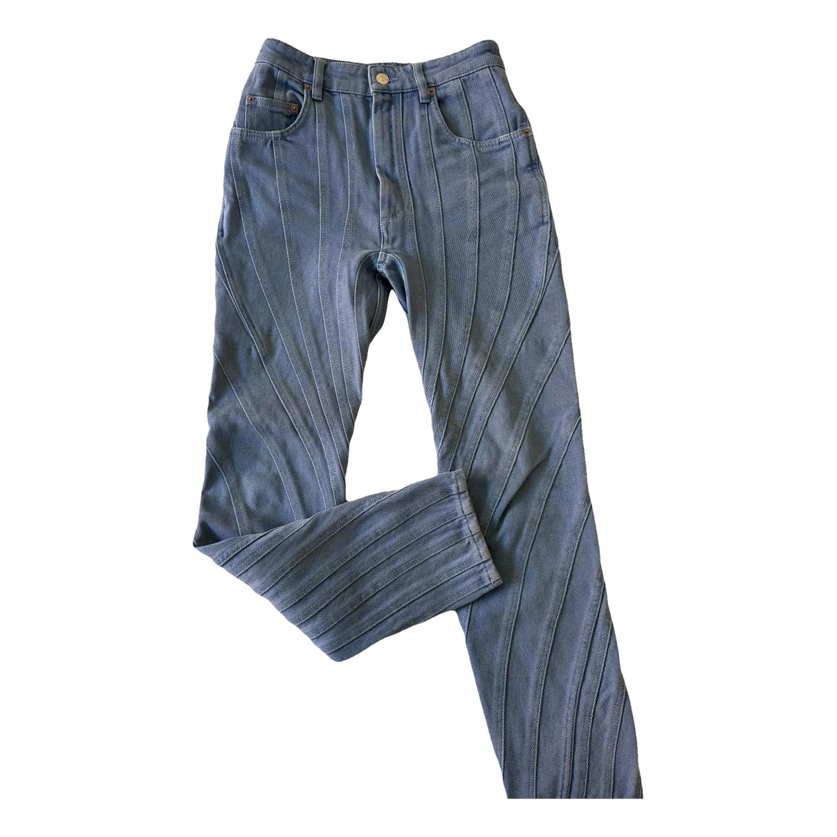 Pre-owned Mugler Slim Jeans In Blue