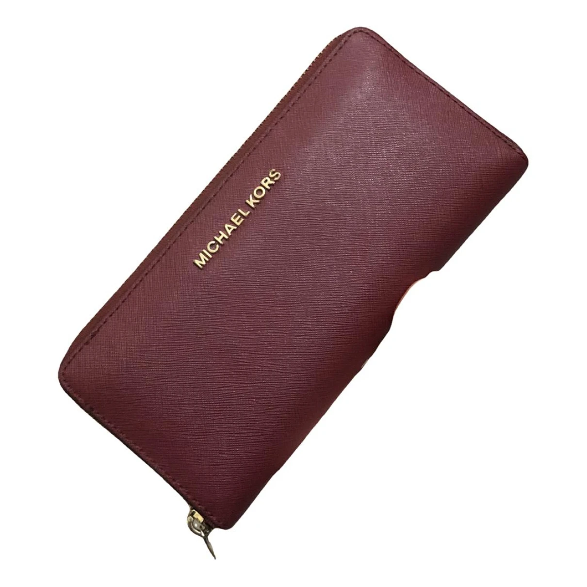 Pre-owned Michael Kors Leather Wallet In Burgundy
