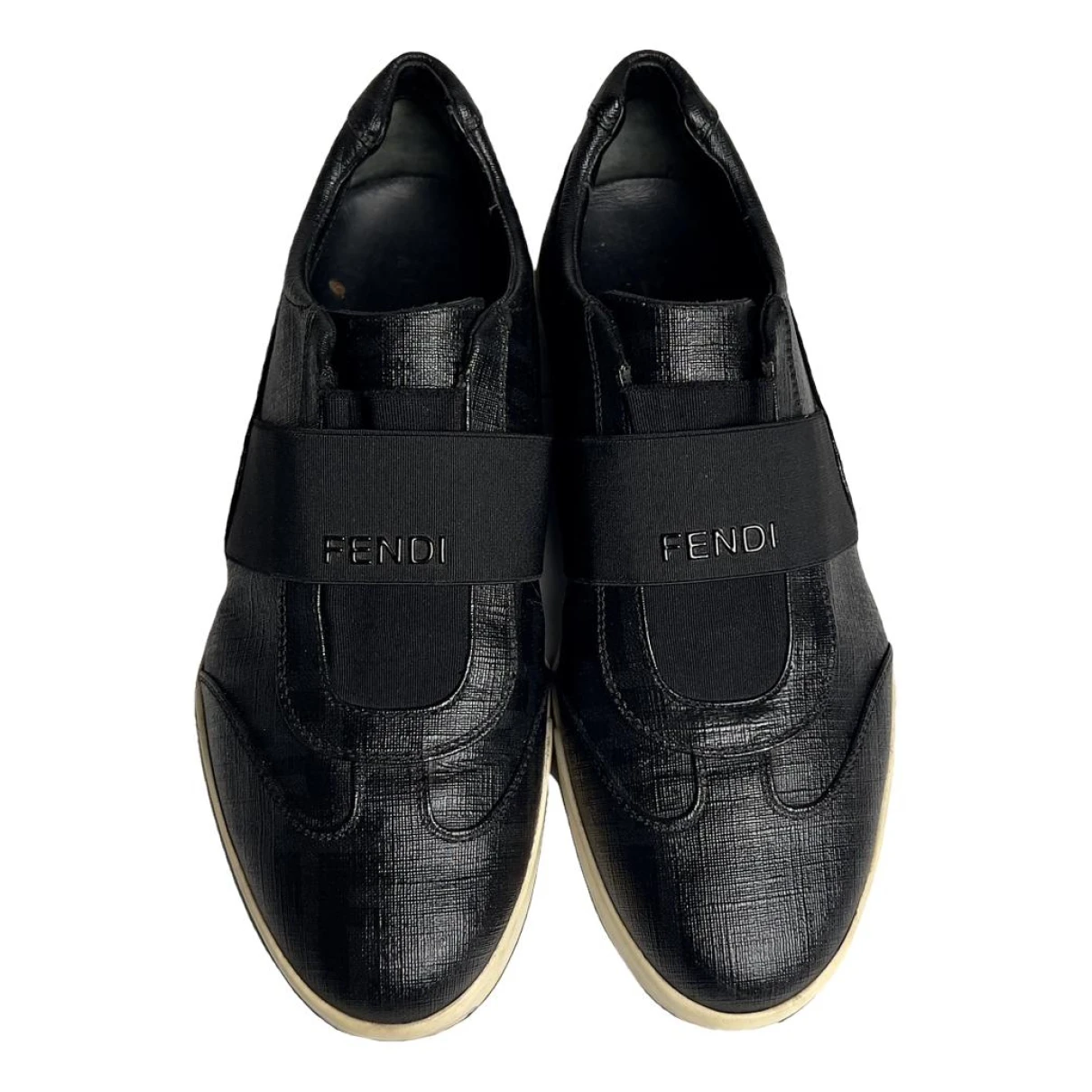 Pre-owned Fendi Leather Lace Ups In Black