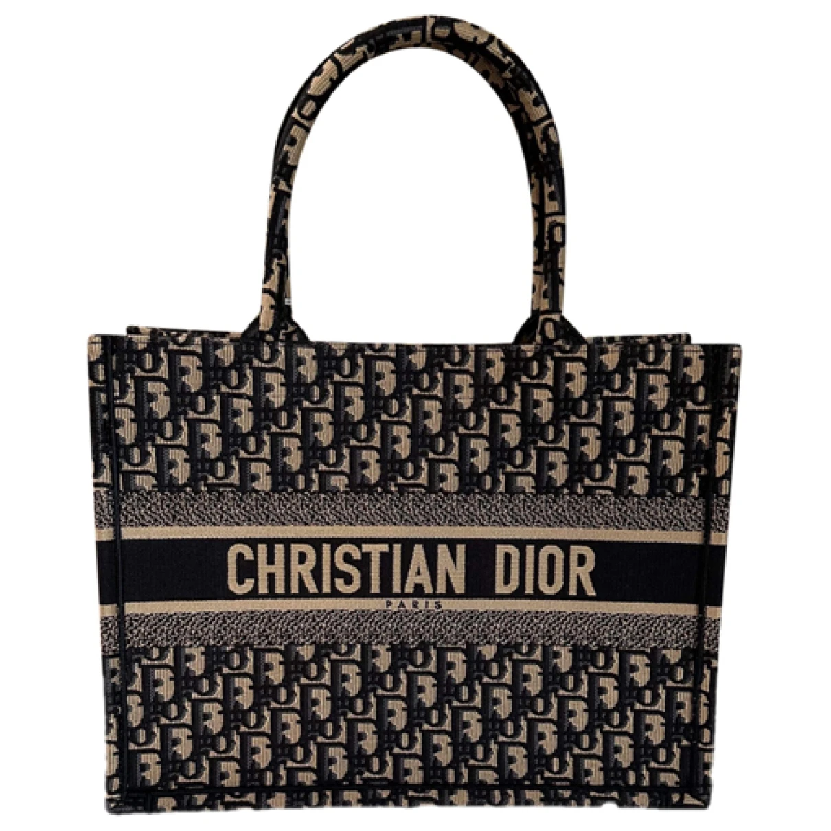 Pre-owned Dior Book Tote Linen Tote In Blue