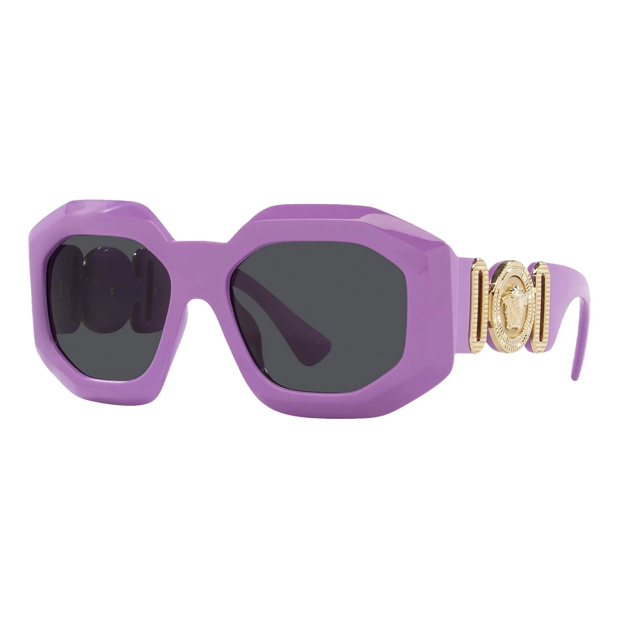 Pre-owned Versace Medusa Biggie Oversized Sunglasses In Purple