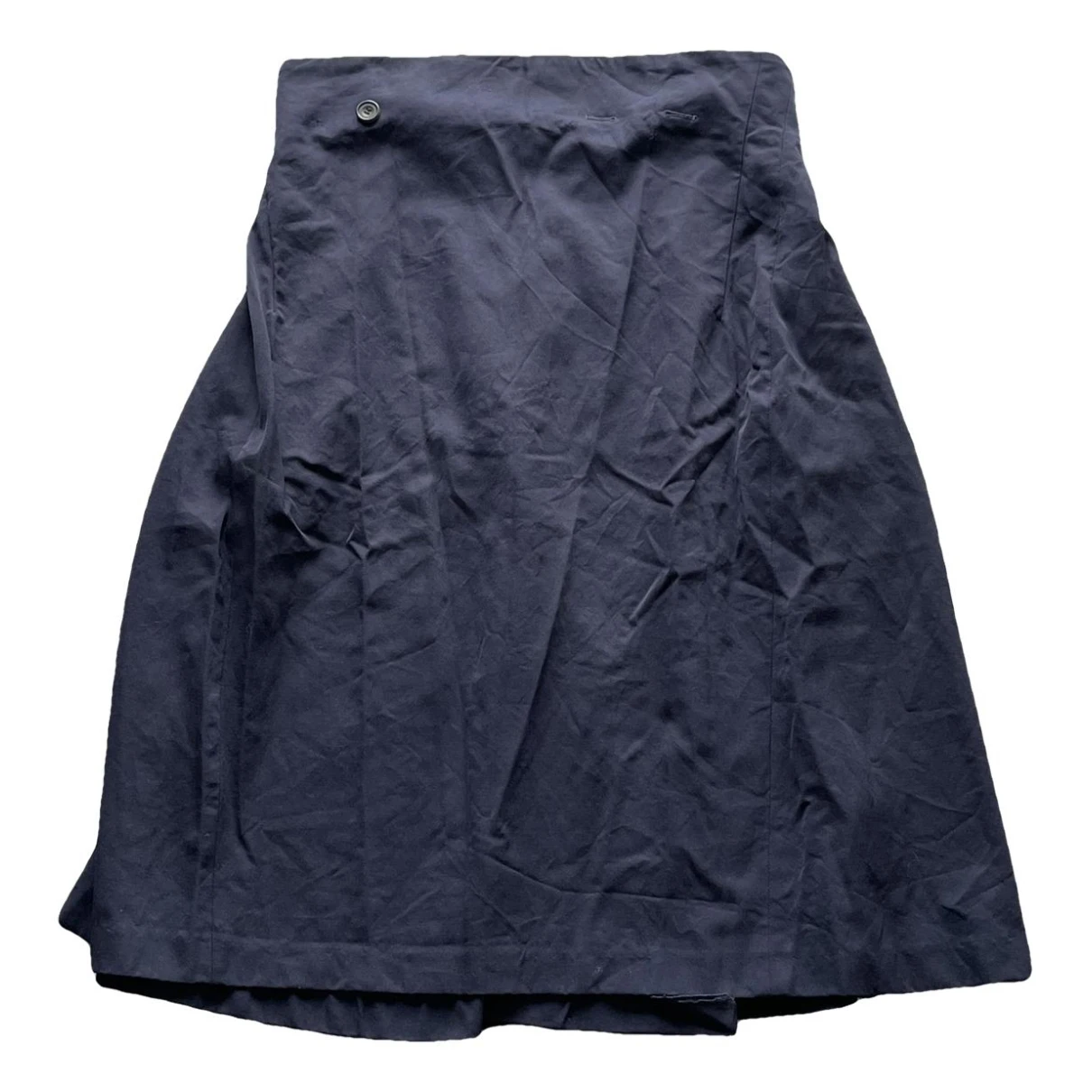 Pre-owned Yohji Yamamoto Maxi Skirt In Navy
