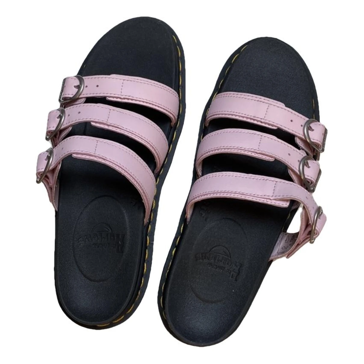 Pre-owned Dr. Martens' Leather Sandal In Pink