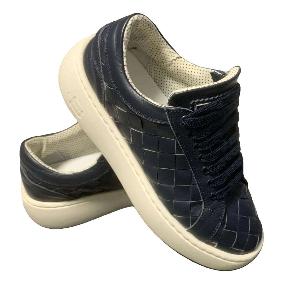 Pre-owned Baldinini Leather Trainers In Blue
