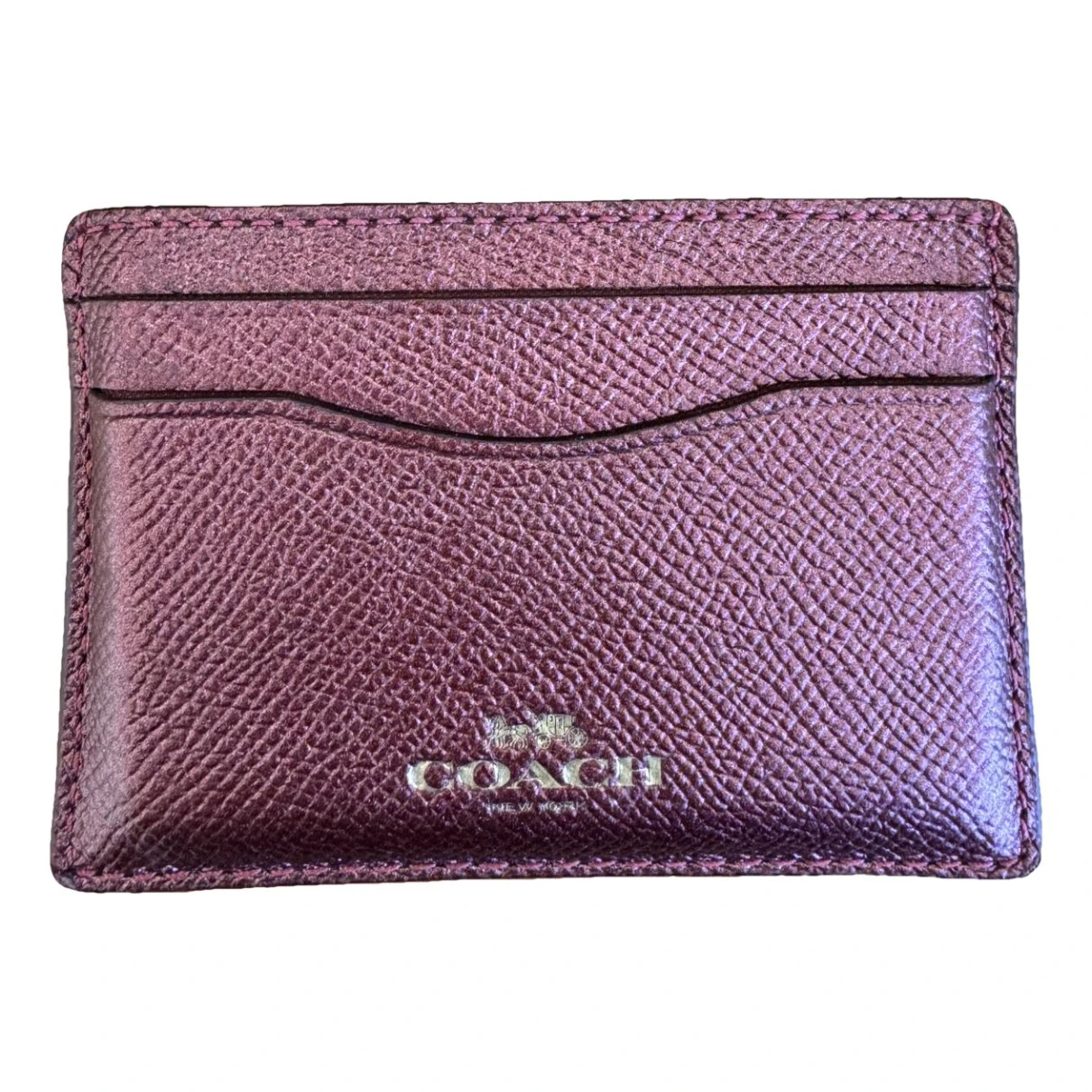 Pre-owned Coach Leather Card Wallet In Red
