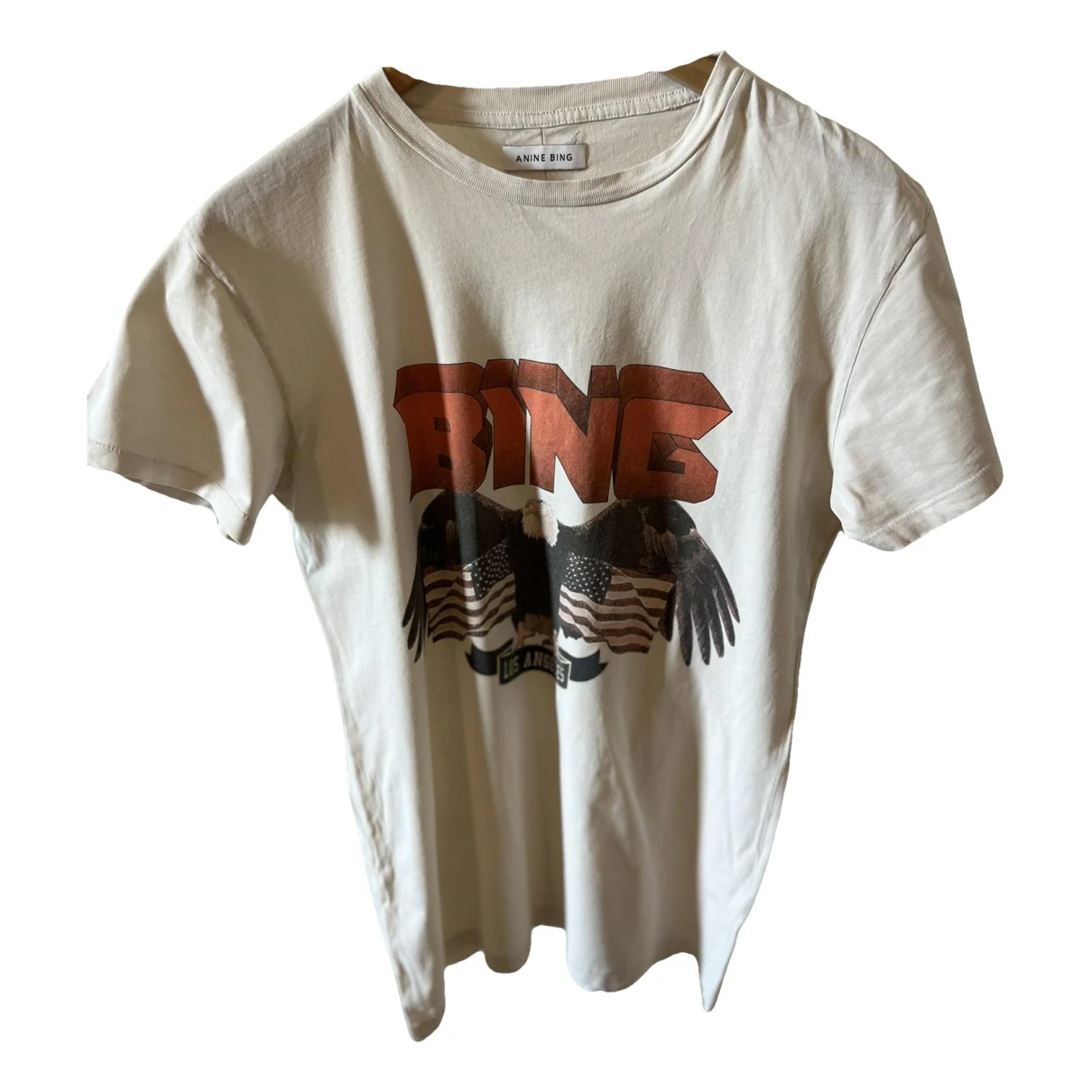 Pre-owned Anine Bing T-shirt In Ecru