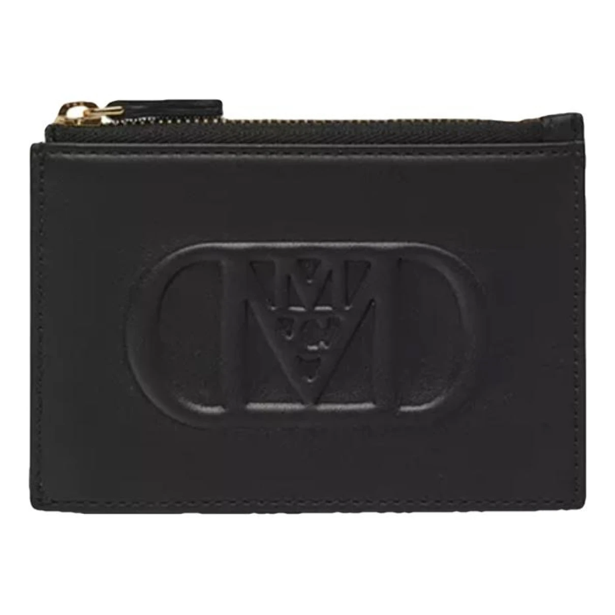 Pre-owned Mcm Leather Card Wallet In Black