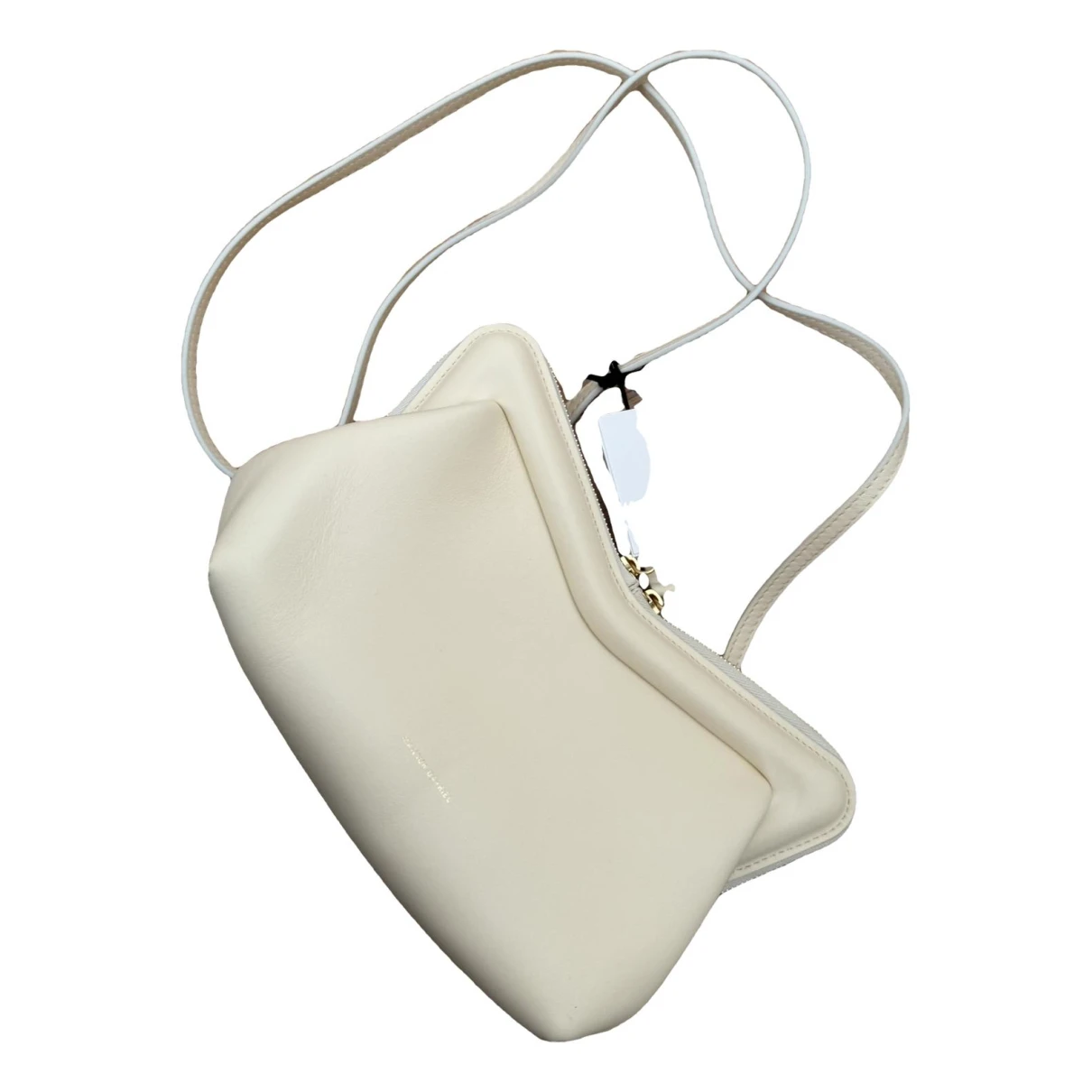 Pre-owned Mansur Gavriel Cloud Leather Clutch Bag In White