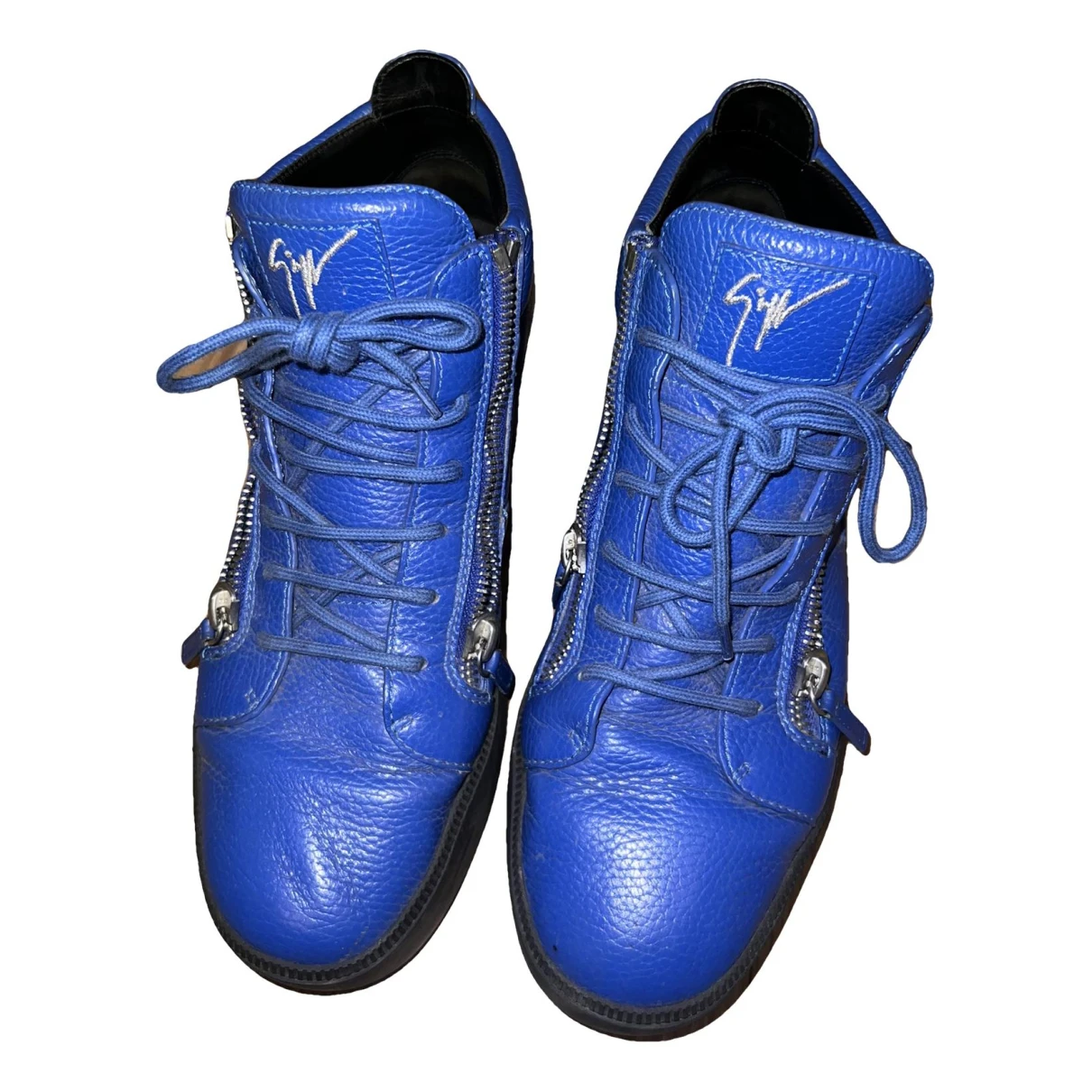 Pre-owned Giuseppe Zanotti Leather High Trainers In Blue
