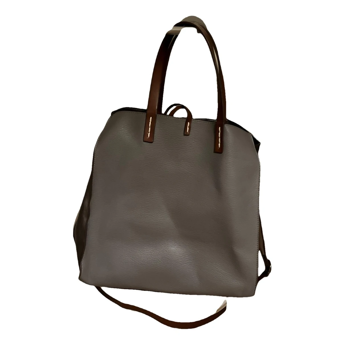 Pre-owned Manila Grace Leather Handbag In Grey