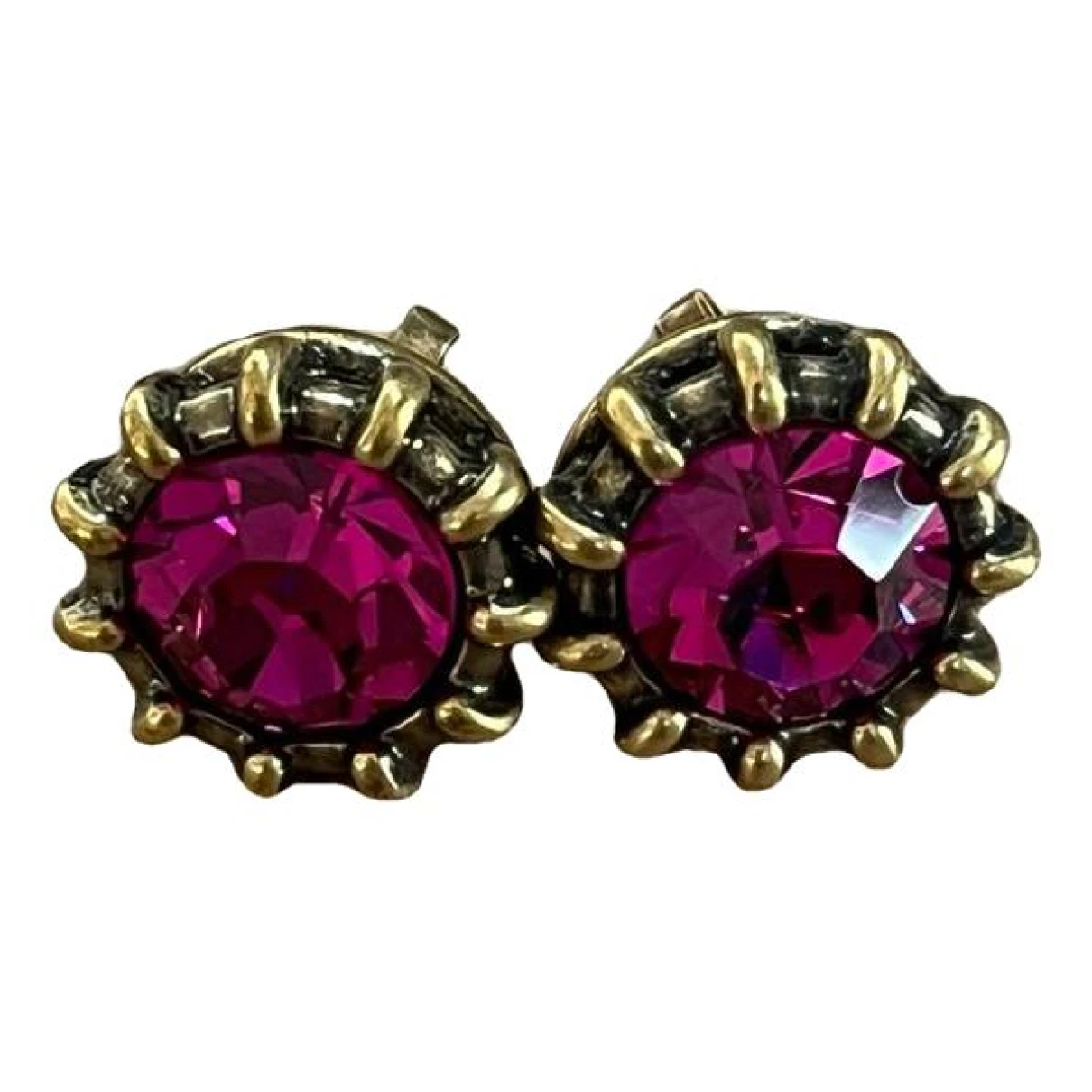 Pre-owned Gucci Crystal Earrings In Pink