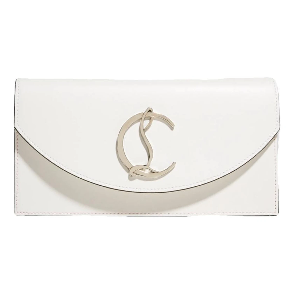 Pre-owned Christian Louboutin Loubi54 Leather Handbag In White