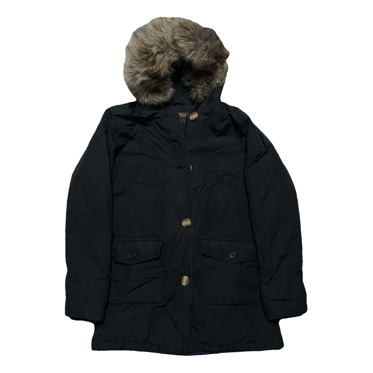 Pre-owned Woolrich Puffer In Navy