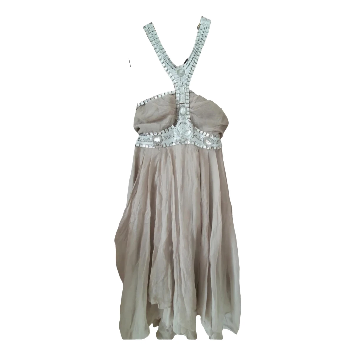 Pre-owned Temperley London Silk Mid-length Dress In Grey