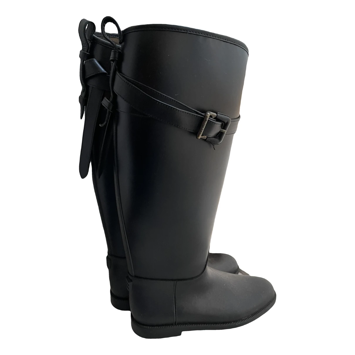 Pre-owned Burberry Riding Boots In Black