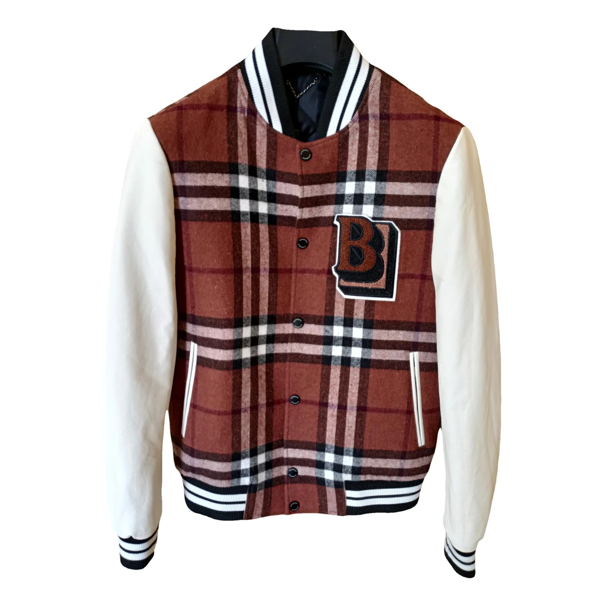 Pre-owned Burberry Leather Jacket In Multicolour