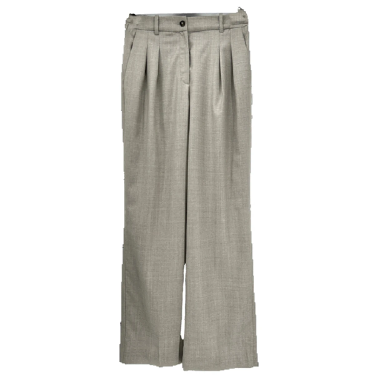 Pre-owned Loulou Studio Wool Straight Pants In Grey