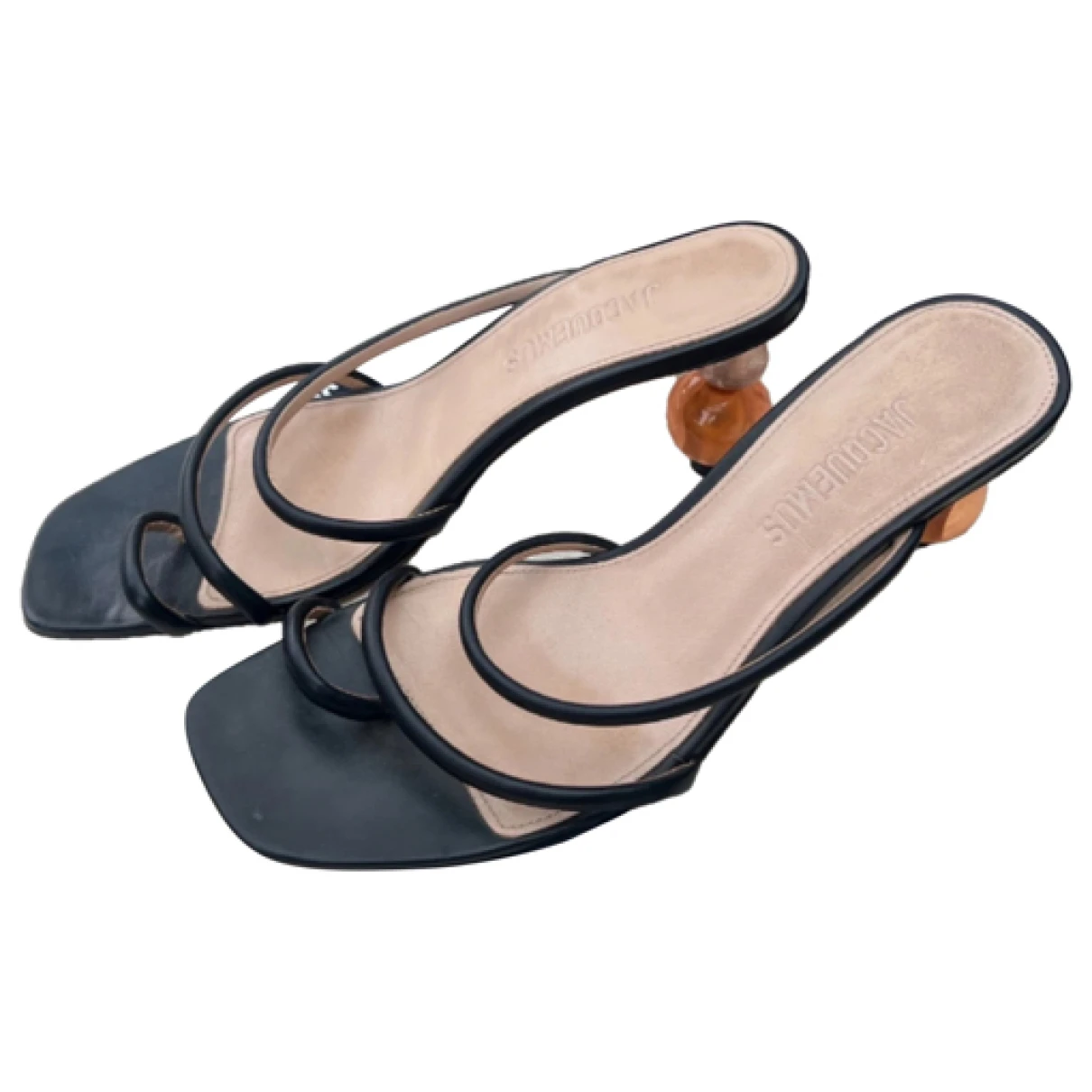 Pre-owned Jacquemus Leather Sandals In Black