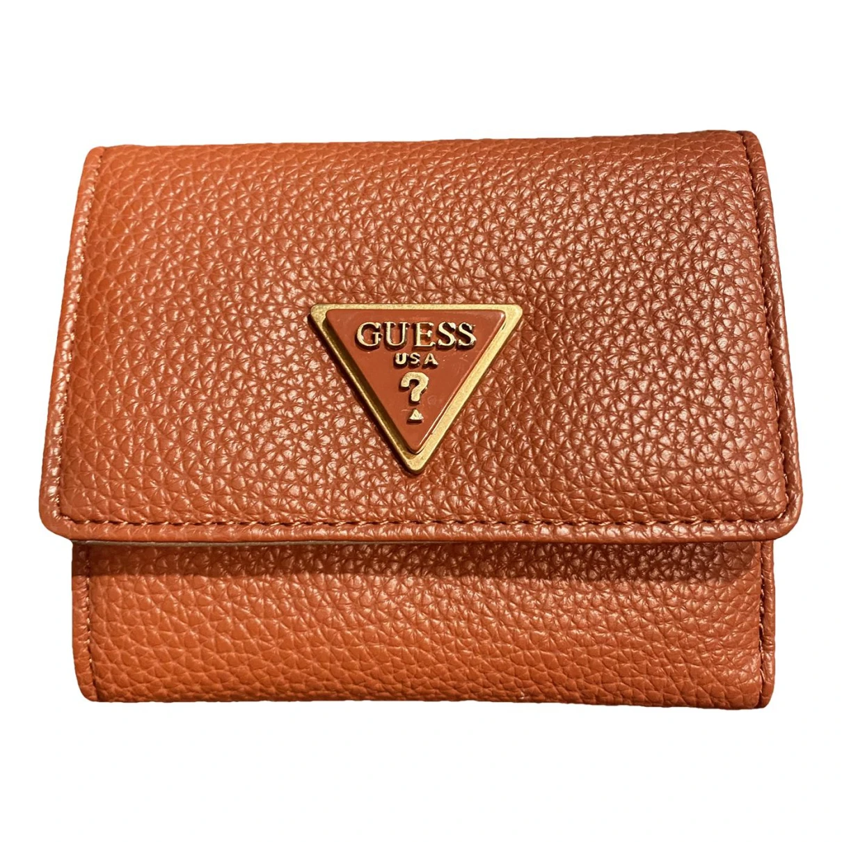 Pre-owned Guess Leather Wallet In Camel