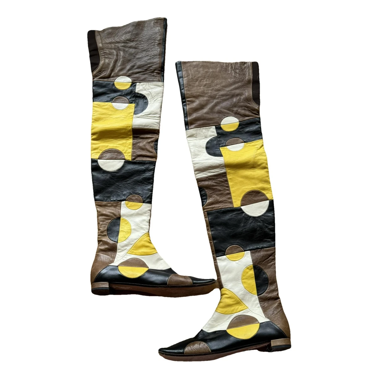 Pre-owned Marni Leather Boots In Multicolour