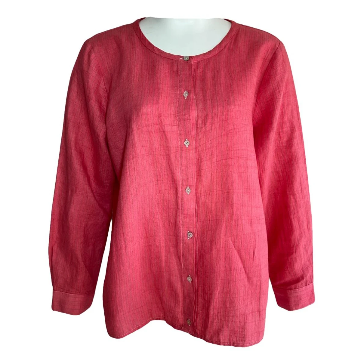 Pre-owned Eileen Fisher Linen Shirt In Pink