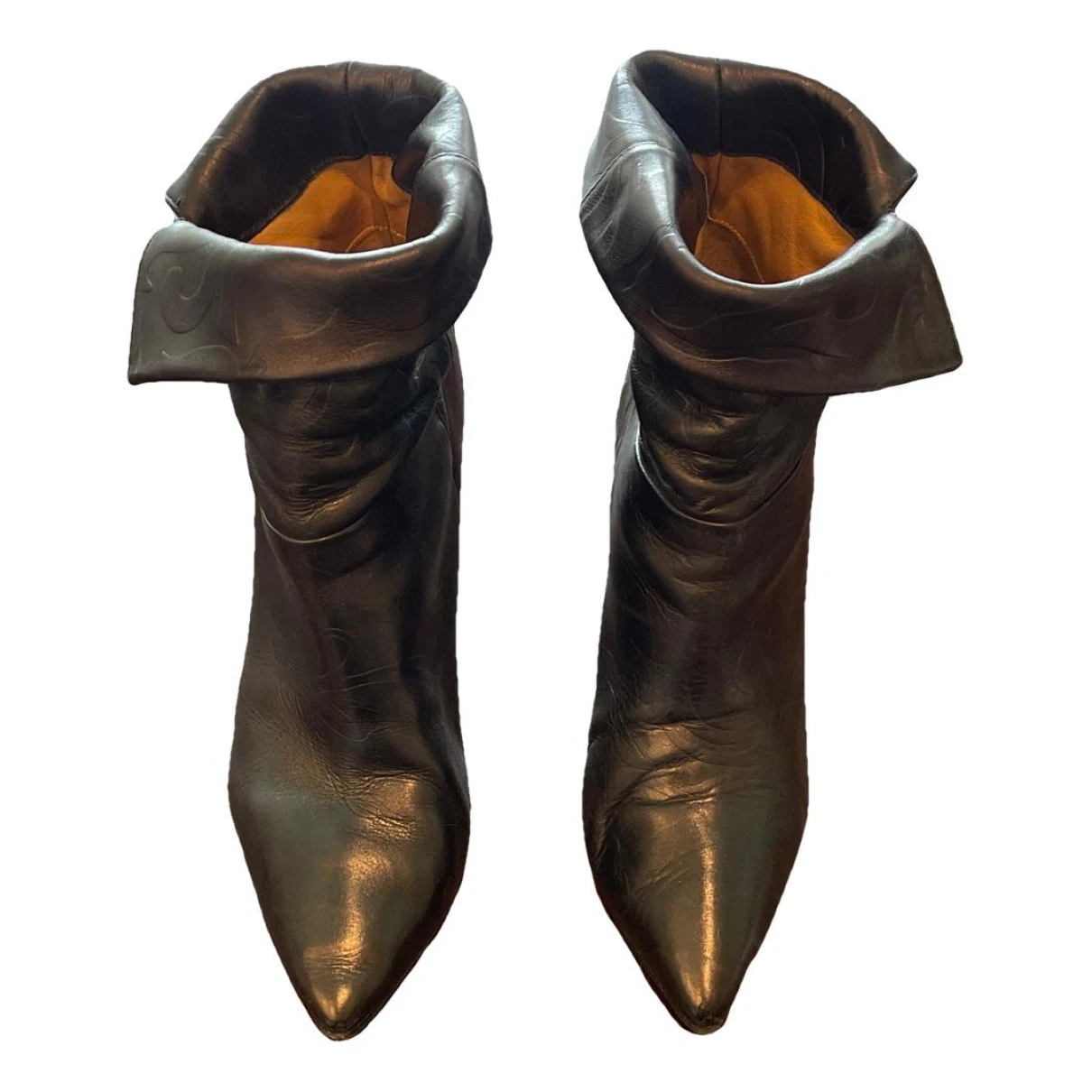 Pre-owned Isabel Marant Lamsy Leather Boots In Black