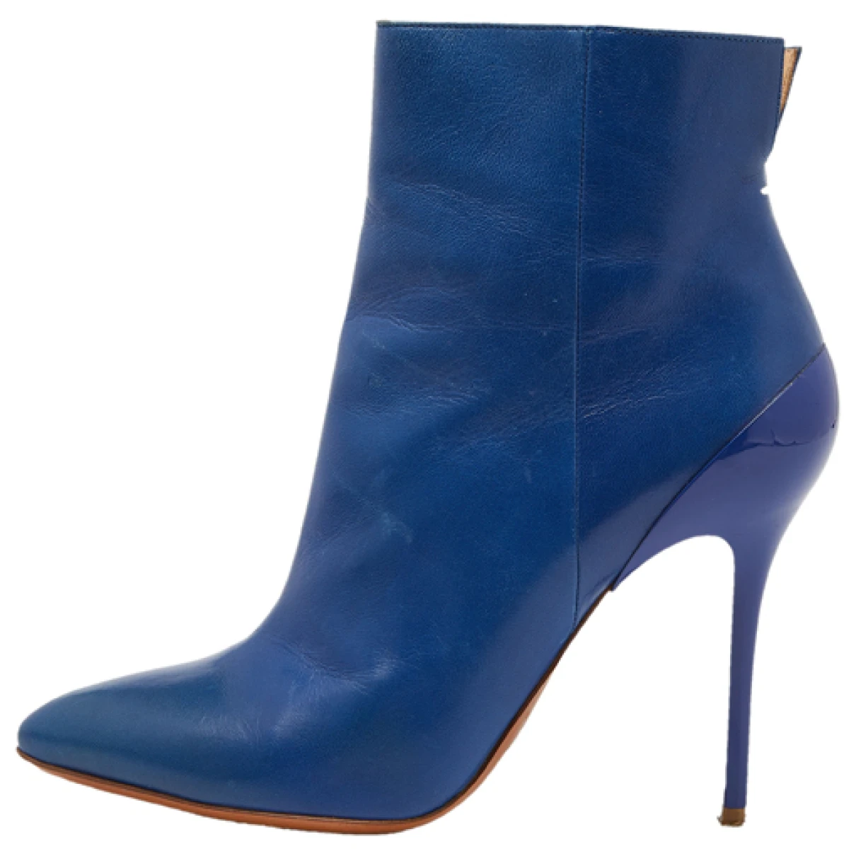 Pre-owned Maison Margiela Leather Boots In Blue