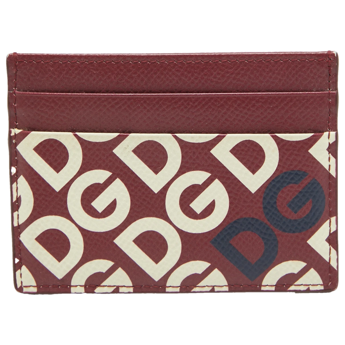 Pre-owned Dolce & Gabbana Leather Wallet In Burgundy