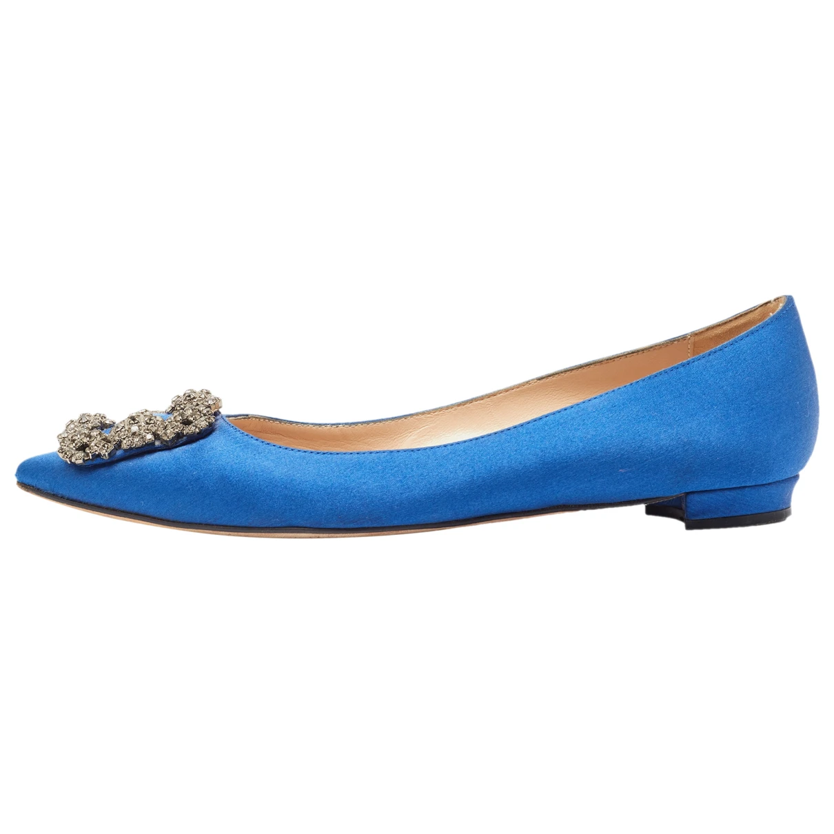 Pre-owned Manolo Blahnik Cloth Flats In Blue