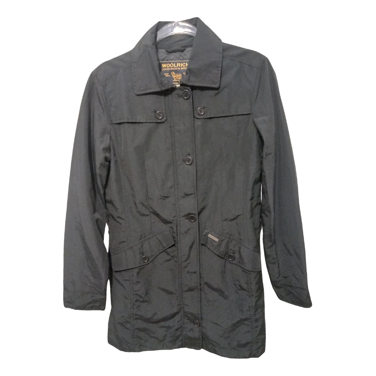 Pre-owned Woolrich Trench Coat In Black