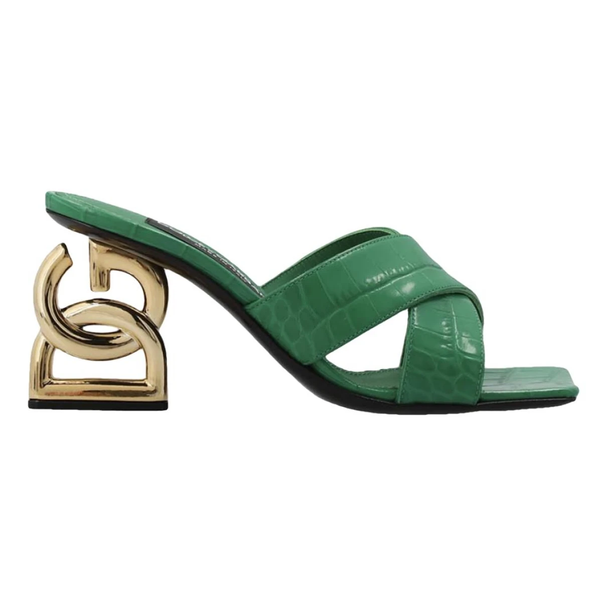 Pre-owned Dolce & Gabbana Leather Sandals In Green