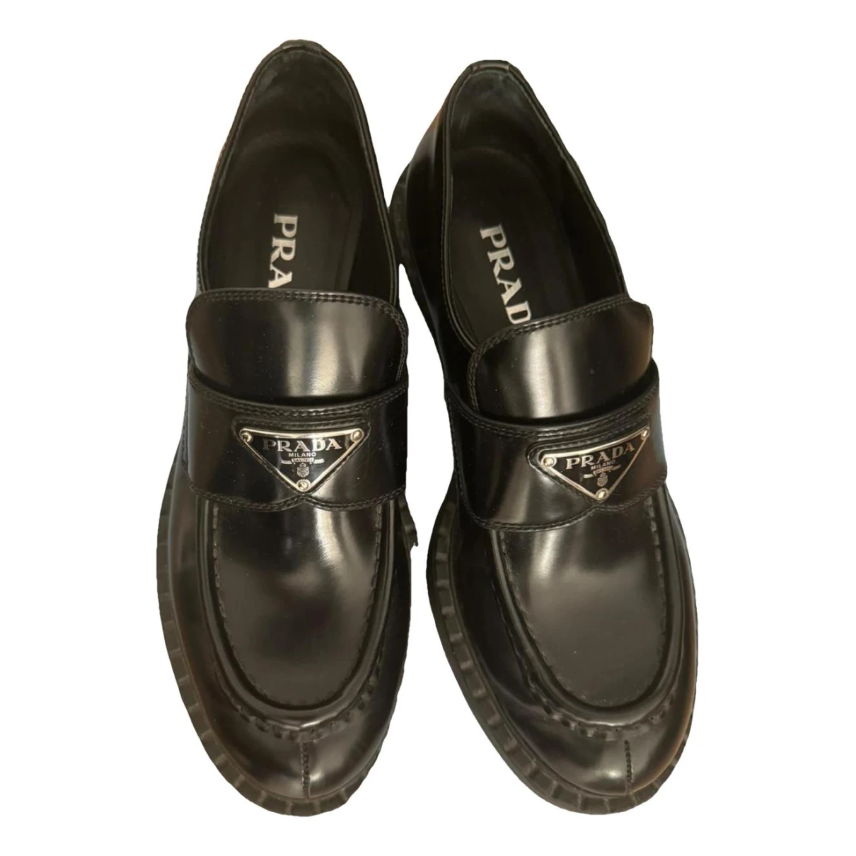 Pre-owned Prada Leather Mules & Clogs In Black