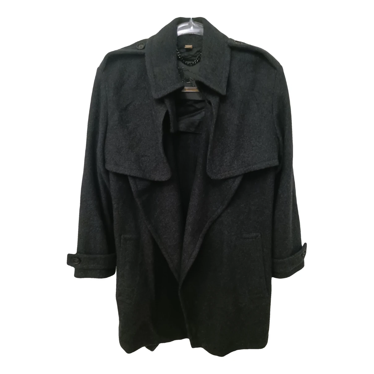 Pre-owned Burberry Cashmere Trench Coat In Black