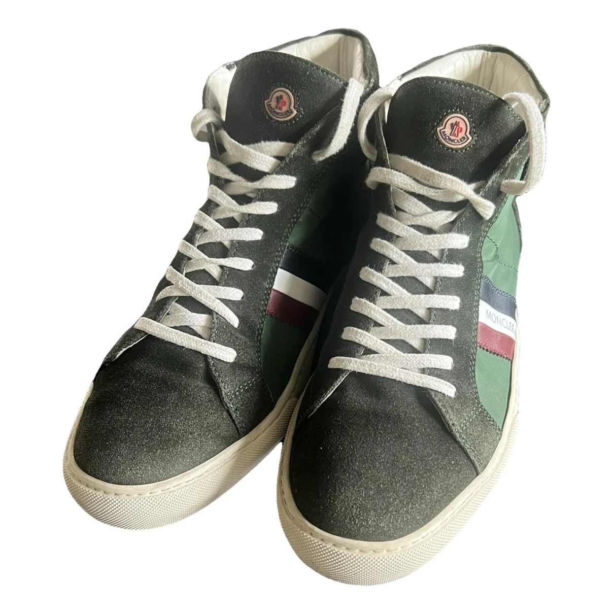 Pre-owned Moncler High Trainers In Green
