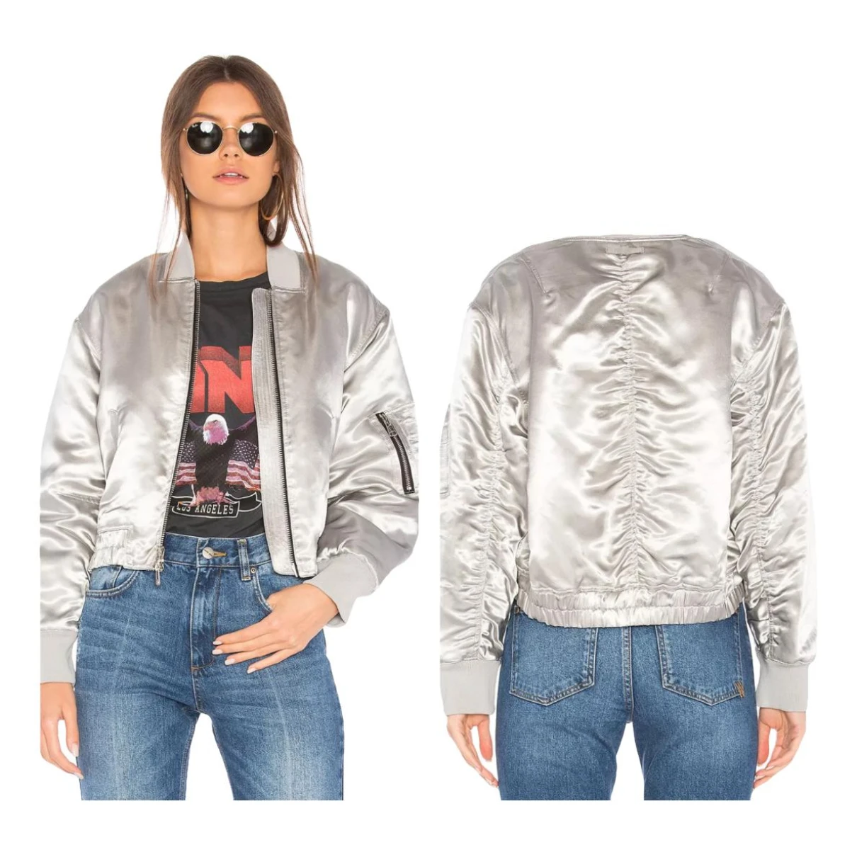 Pre-owned Elizabeth And James Jacket In Silver